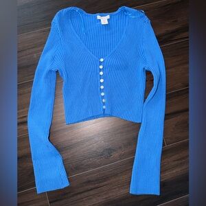 Sincerely Jules Vibrant Blue Ribbed Cardigan